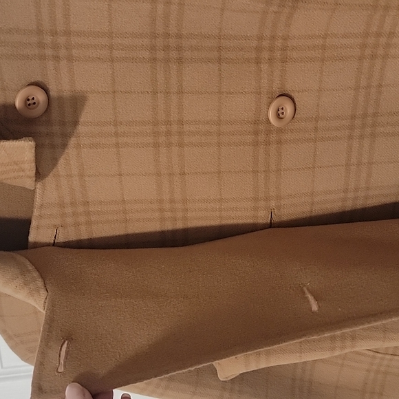 Carol Little szXS Double Breasted Wool Camel Plaid Jacket. BinG - Picture 4 of 9